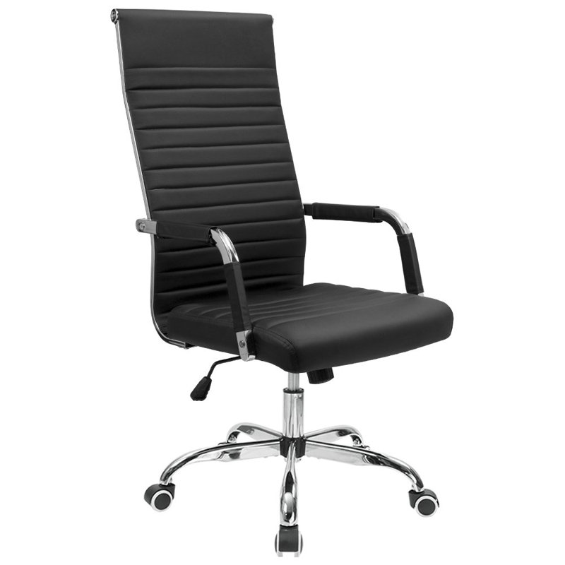 High Back PU Leather Conference Chair Black